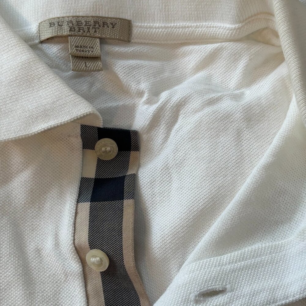 Men's Long Sleeve Cotton Burberry Polo Shirt